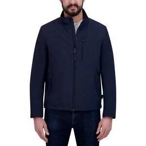 Kenneth Cole Men’s Softshell Jacket – Sherpa Lined Warmth & Stretch, Blue, M. L